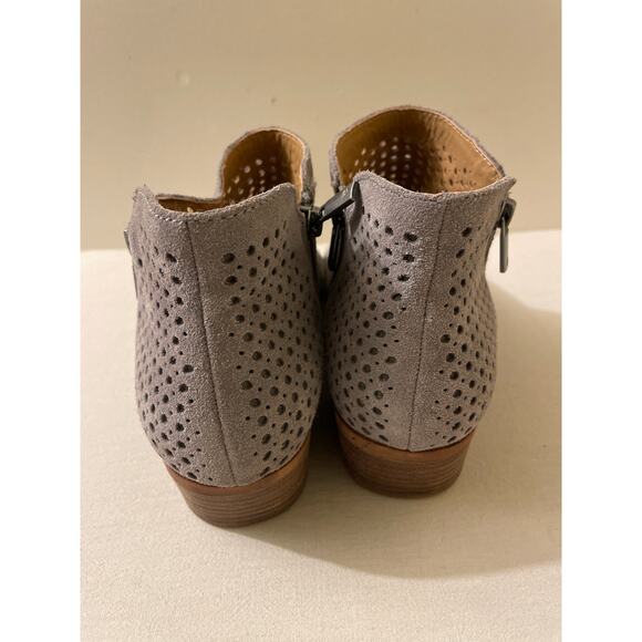 Lucky Brand Women's Size 8.5 Ankle Booties Grey Boots Suede‎ Leather Cut - Picture 4 of 7